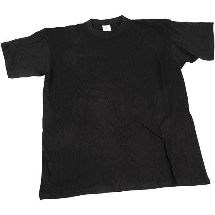 T-shirts, W: 40 cm, size 7-8 years, round neck, black, 1 pc