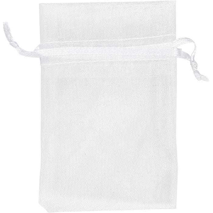 Organza Bags, size 7x10 cm, white, 10 pc/ 1 pack