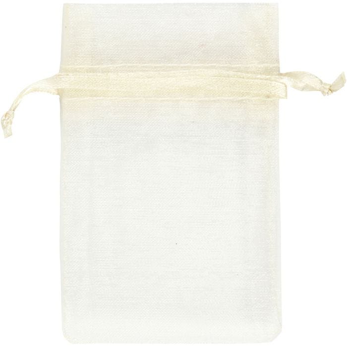 Organza Bags, size 7x10 cm, off-white, 10 pc/ 1 pack