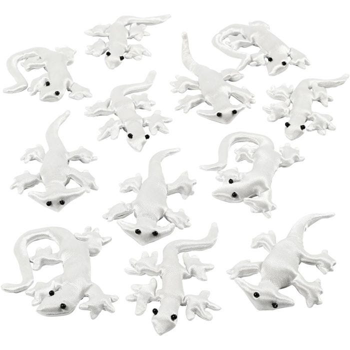 Fabric Creepy-Crawly, size 10-14 cm, white, 12 pc/ 1 pack