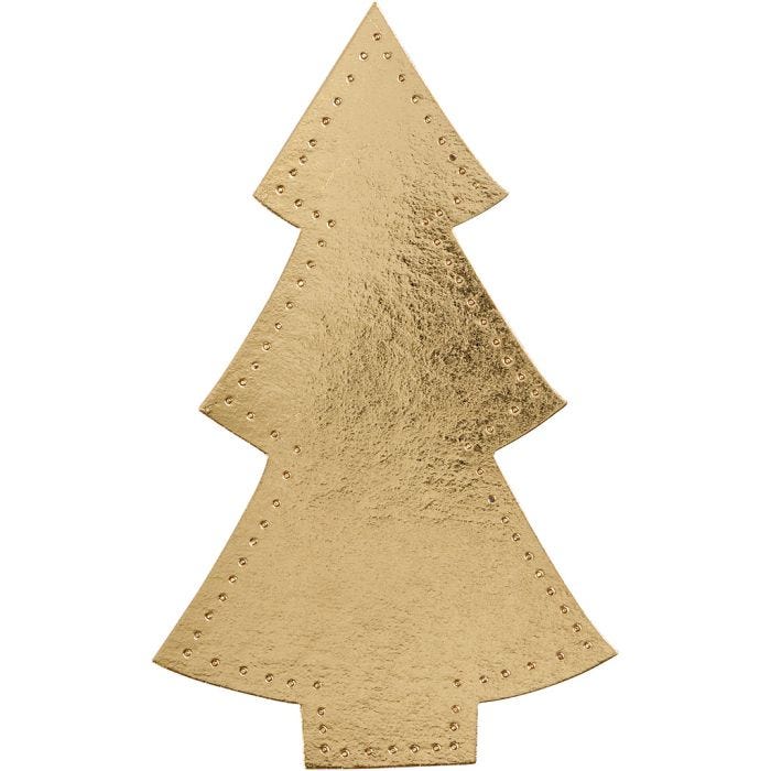 Christmas tree, H: 18 cm, W: 11 cm, 350 g, gold, 4 pc/ 1 pack