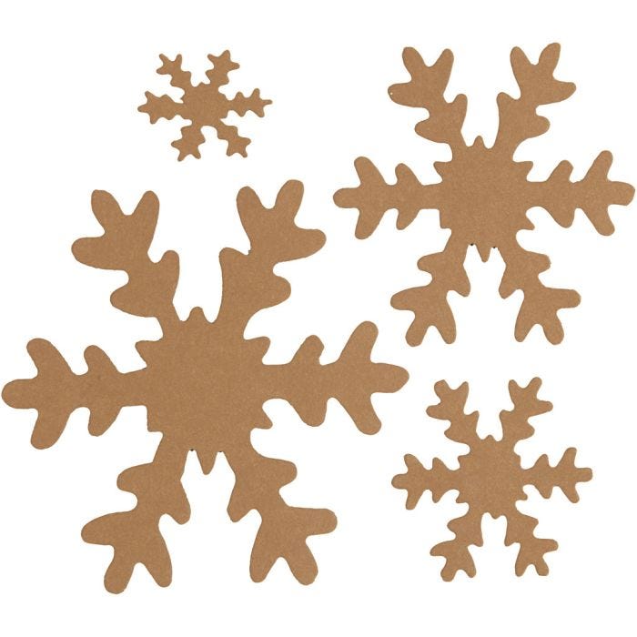 Snowflake, dia. 3+5+8+10 cm, 350 g, beige, 16 pc/ 1 pack