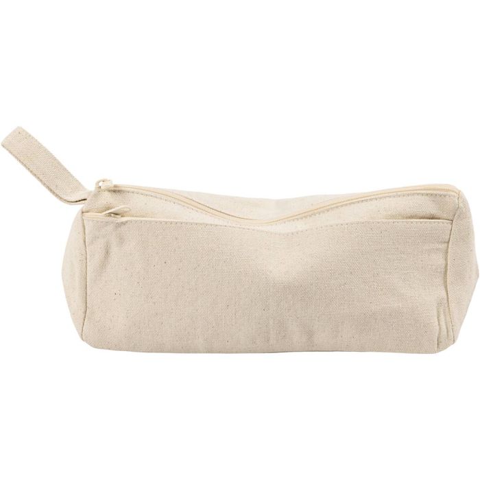 Pencil Case, Triangular, H: 8 cm, D. 6 cm, W: 22 cm, light natural, 1 pc