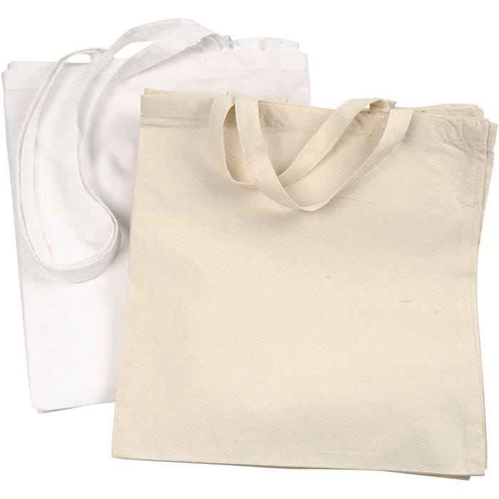 Tote Bag, 135 g, white, light natural, 2x10 pc/ 1 pack