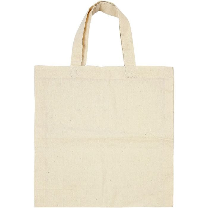 Tote Bag, size 27,5x30 cm, 135 g, light natural, 5 pc/ 1 pack