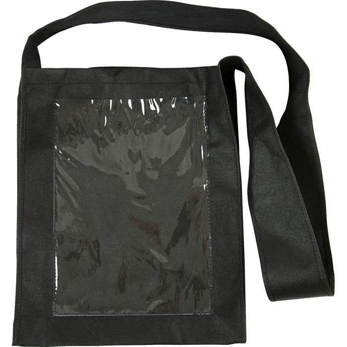 Bag with Plastic Front, 40x34x8 cm, black, 1 pc