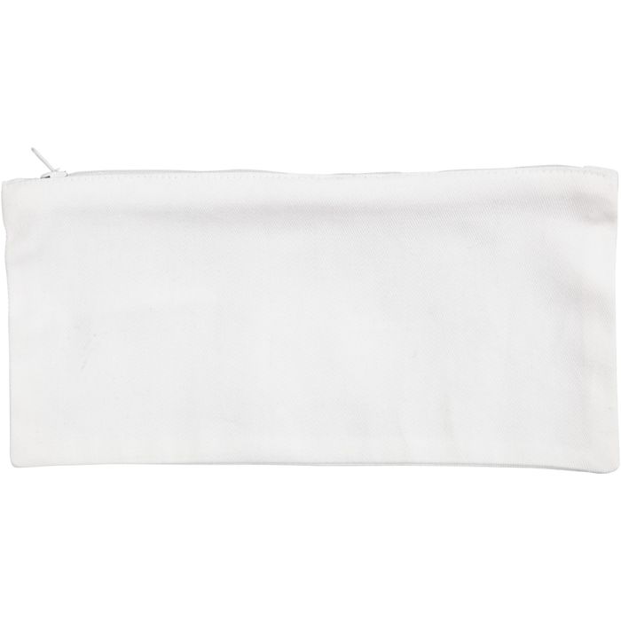 Cotton Pencil Case, size 11x23 cm, 210 g, white, 1 pc