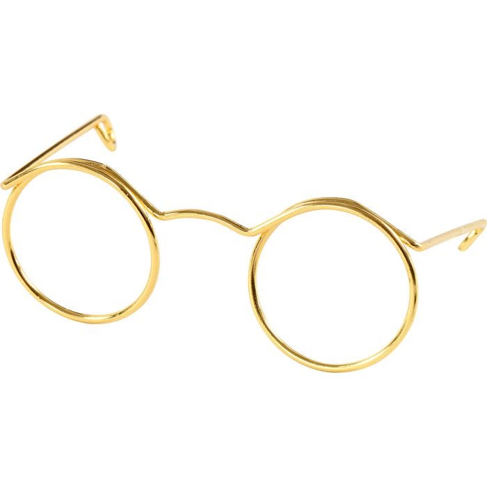 Novelty Glasses, W: 50 mm, hole size 17 mm, gold, 10 pc/ 1 pack
