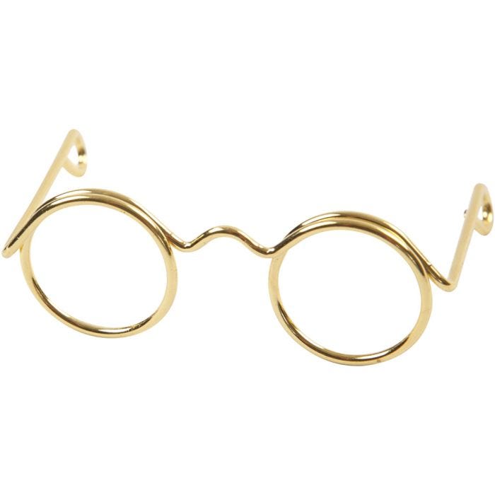 Novelty Glasses, W: 35 mm, hole size 13 mm, gold, 10 pc/ 1 pack