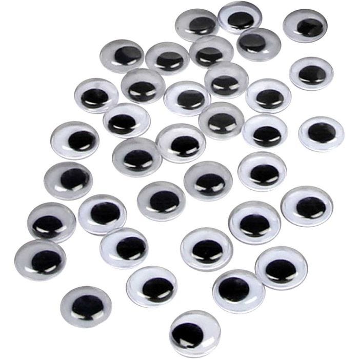 Wiggly Eyes, not sticky, dia. 10 mm, 1000 pc/ 1 pack