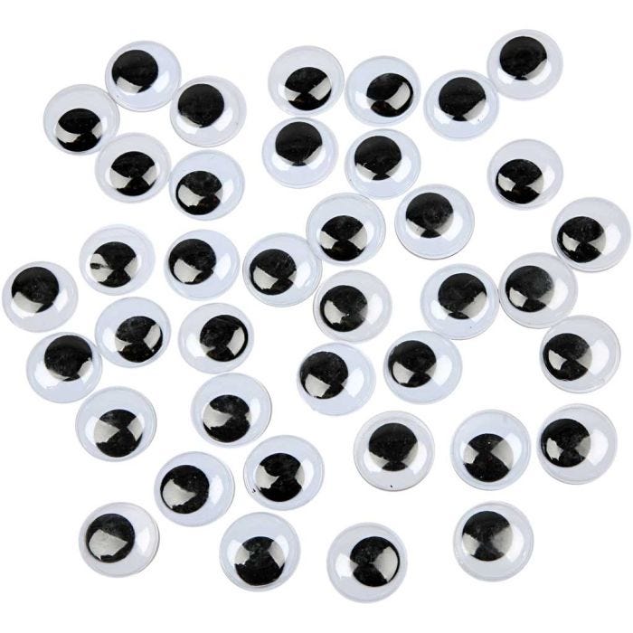 Wiggly Eyes, not sticky, dia. 20 mm, 16 pc/ 1 pack