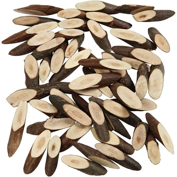 Wood Mix, L: 30 mm, thickness 6 mm, 230 g/ 1 pack