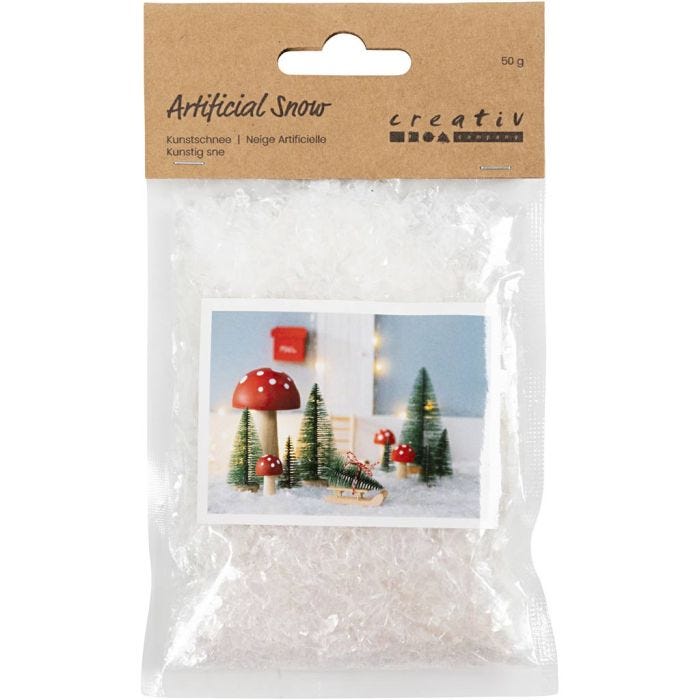 Artificial Snow, white glitter, 50 g/ 1 bag