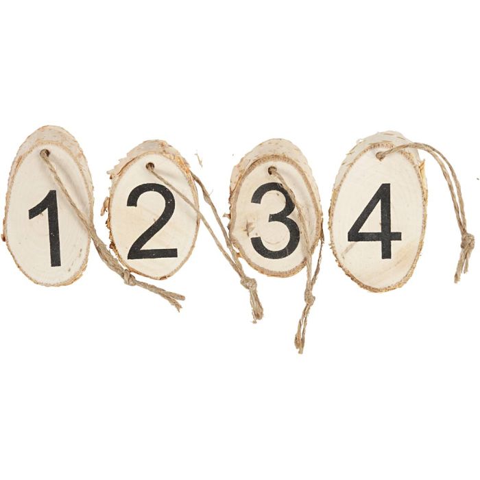 Wooden disc with advent numbers, 4 pc/ 1 pack