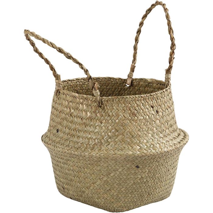 Seagrass basket, H: 13/24 cm, dia. 27 cm, 1 pc