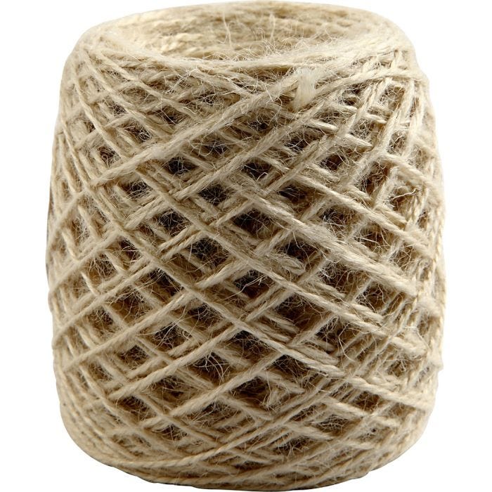 Natural Hemp, thickness 1-2 mm, natural, 150 m/ 1 roll