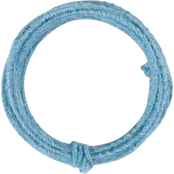 Jute wire, thickness 2-4 mm, sky blue, 3 m/ 1 pack