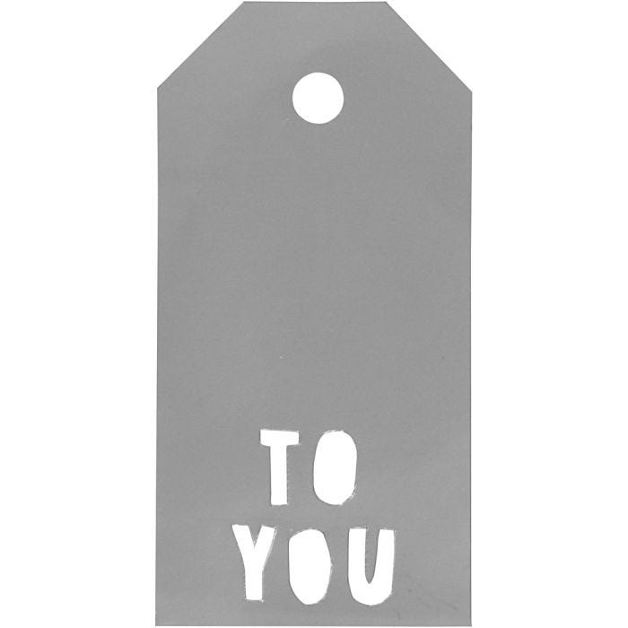 Manila Tags, TO YOU, size 5x10 cm, 300 g, silver, 15 pc/ 1 pack