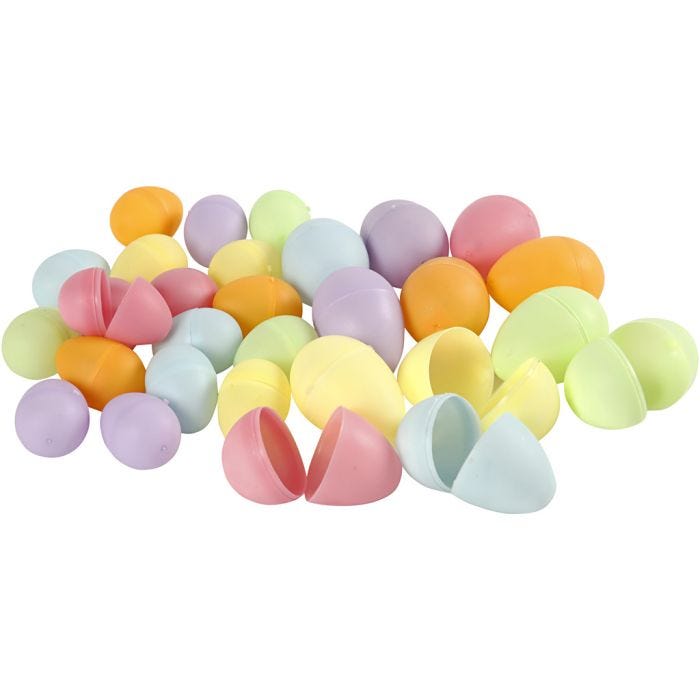 Eggs, H: 4,5+6 cm, dia. 3+4 cm, pastel colours, 720 pc/ 1 pack