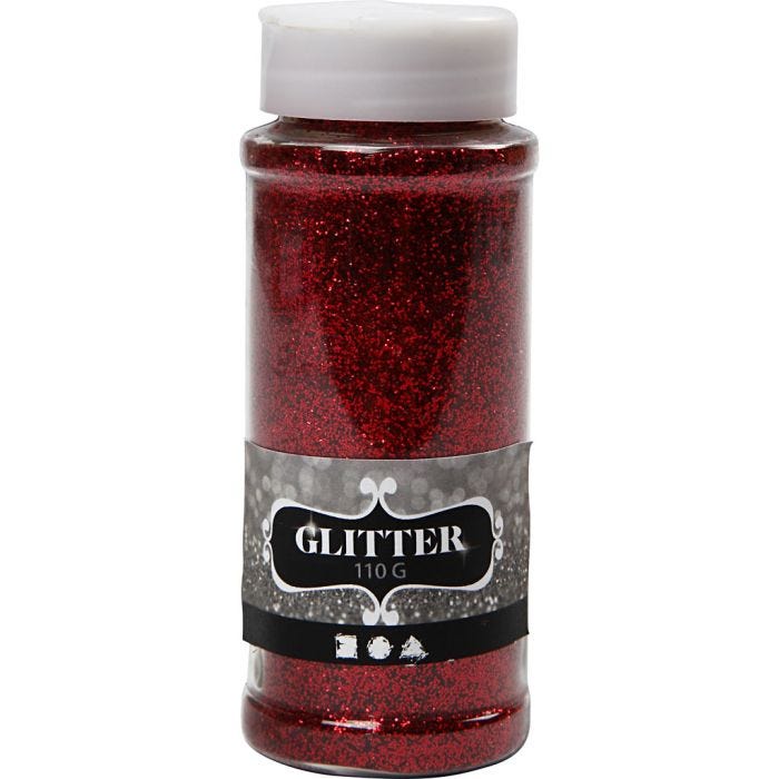 Glitter, red, 110 g/ 1 tub