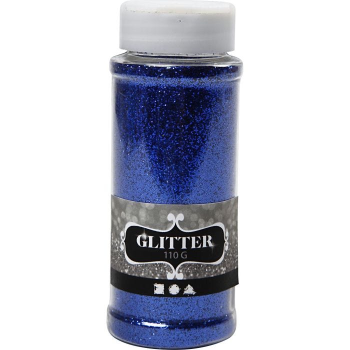 Glitter, blue, 110 g/ 1 tub