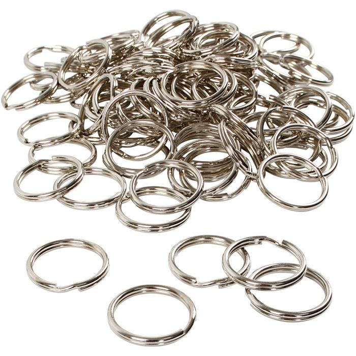 Key rings, dia. 25 mm, 100 pc/ 1 pack