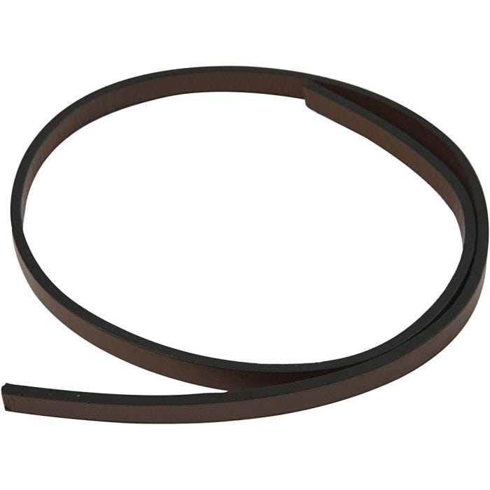 Faux Leather Belt, W: 10 mm, thickness 3 mm, brown, 1 m/ 1 pack