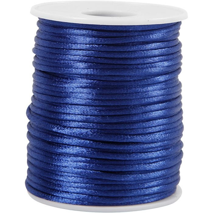 Satin Cord, thickness 2 mm, dark blue, 50 m/ 1 roll
