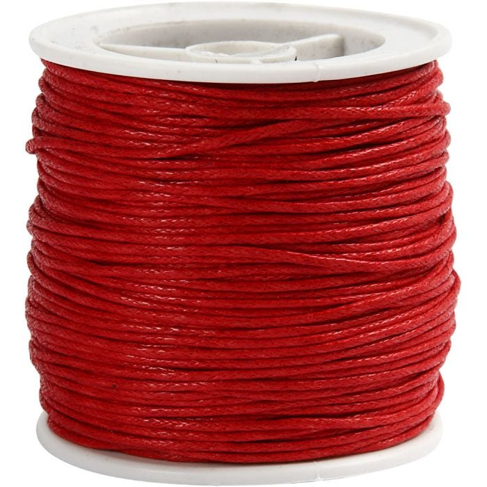 Cotton cord, thickness 1 mm, red, 40 m/ 1 roll