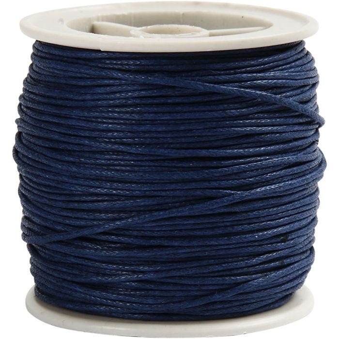 Cotton cord, thickness 1 mm, blue, 40 m/ 1 roll