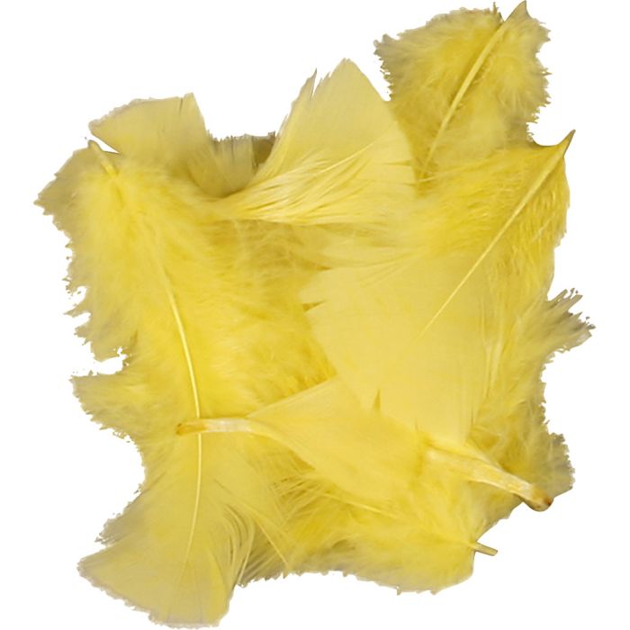 Down, size 7-8 cm, ca. 3750 pc, yellow, 500 g/ 1 pack