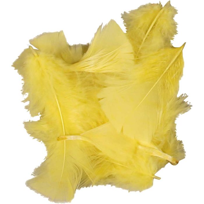 Down, size 7-8 cm, ca. 375 pc, yellow, 50 g/ 1 pack