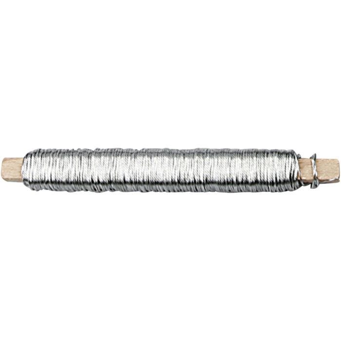 Florist Wire, thickness 0,6 mm, silver, 10x100 g, 10x50 m/ 1 pack