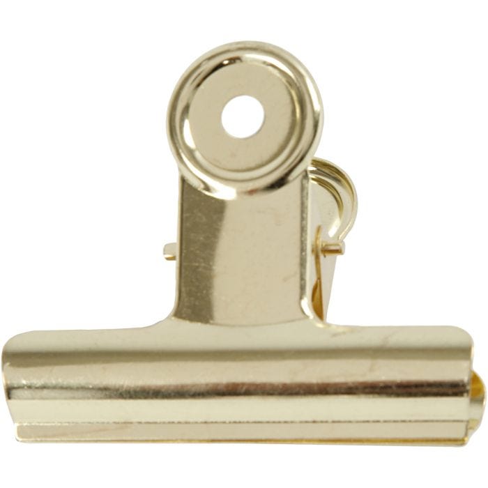 Metal Bulldog Clip, W: 7,5 cm, brass, 6 pc/ 1 pack