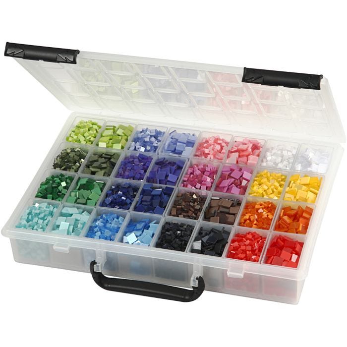 Mini Mosaic, size 5x5+10x10 mm, thickness 2 mm, 32x25 g/ 1 pack
