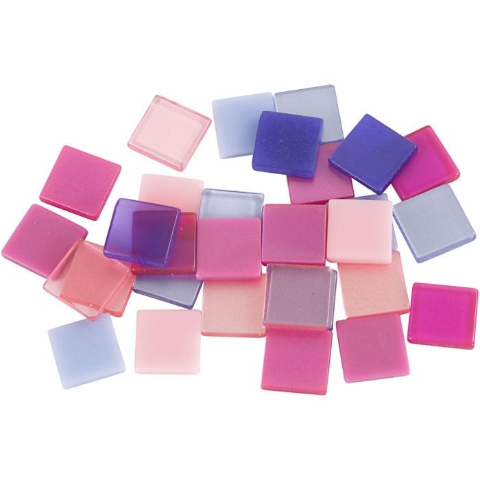 Mini Mosaic, size 10x10 mm, thickness 2 mm, lilac/dark lilac, 25 g/ 1 pack