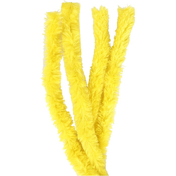 Chenille, L: 40 cm, thickness 30 mm, yellow, 4 pc/ 1 pack
