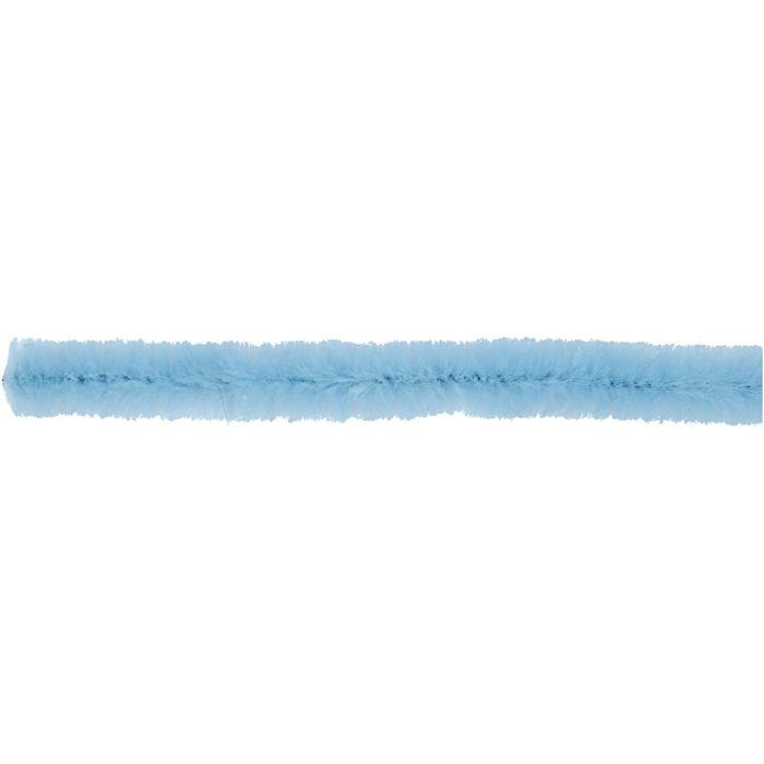 Chenille, L: 30 cm, thickness 6 mm, blue, 50 pc/ 1 pack