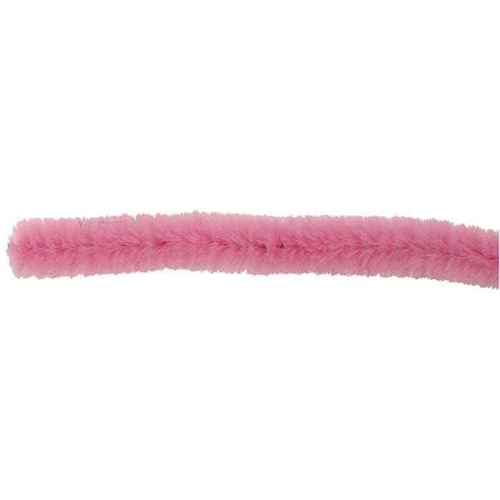 Chenille, L: 30 cm, thickness 15 mm, pink, 15 pc/ 1 pack