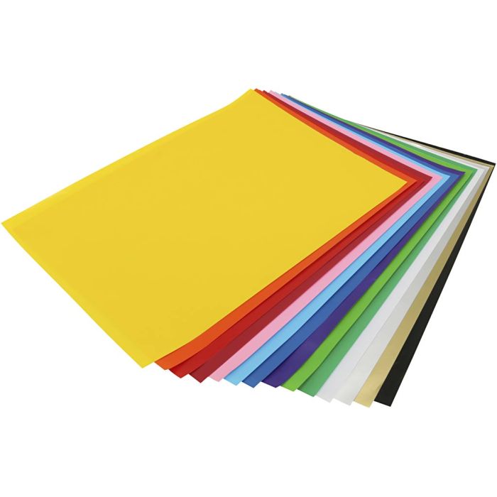 Glossy paper, sheet 25x35 cm, 80 g, assorted colours, 100 sheet/ 1 pack
