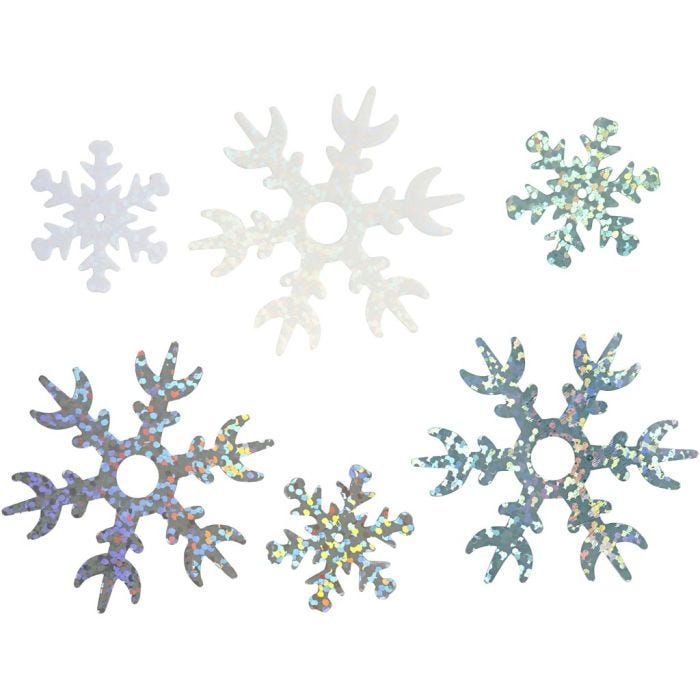 Sequins, size 25+45 mm, light blue, silver, white, 30 g/ 1 pack