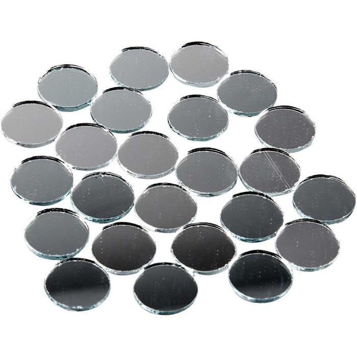 Mirror Mosaic Tiles, round, dia. 18 mm, thickness 2 mm, 400 pc/ 1 pack