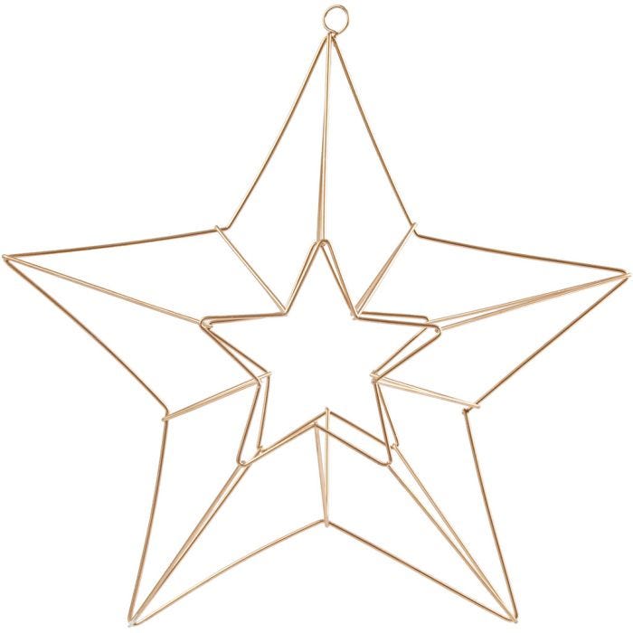 Hanging ornament, star, 34x30 cm, brass, 1 pc