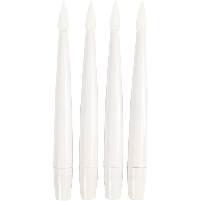 LED Christmas tree candle, H: 15,5 cm, dia. 14 mm, 4 pc/ 1 pack