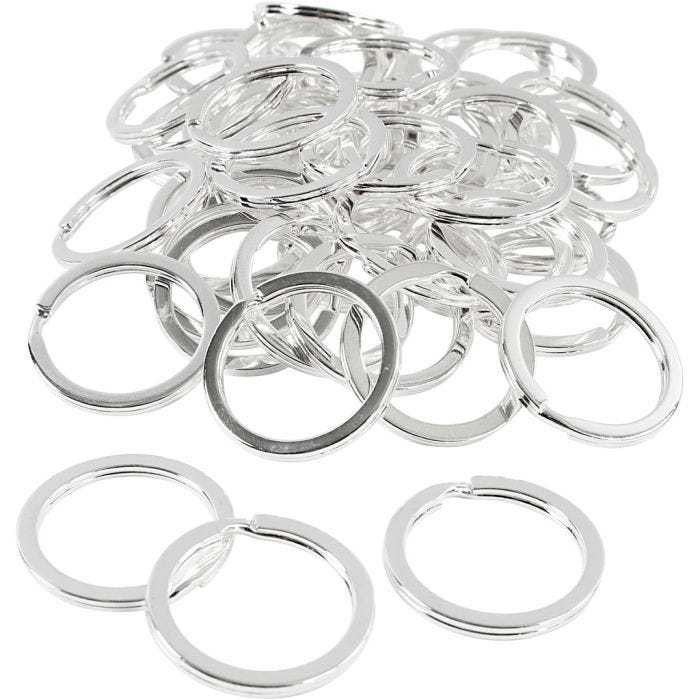 Key Chain, dia. 28 mm, silver-plated, 50 pc/ 1 pack