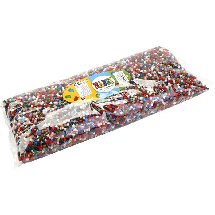 Fuse Beads, size 5x5 mm, medium, christmas colours, 30000 pc/ 1 pack