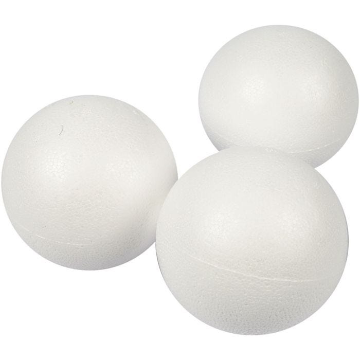 Polystyrene Balls, dia. 8 cm, white, 25 pc/ 1 pack