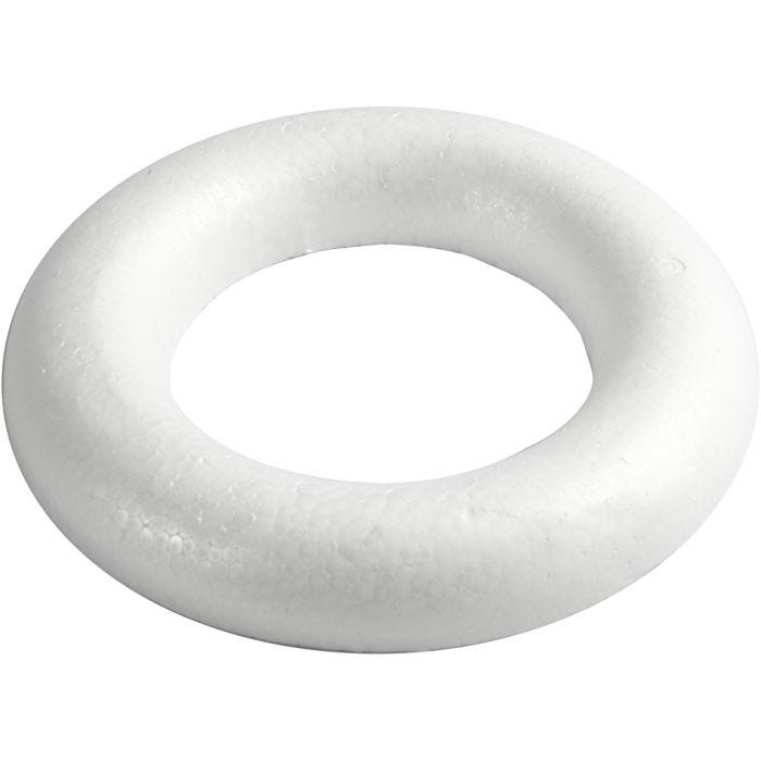 Half rounded rings, 25 cm, 30 mm, white, 1 pc
