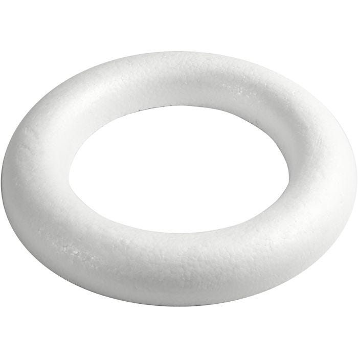 Half rounded rings, 35 cm, 46 mm, white, 1 pc