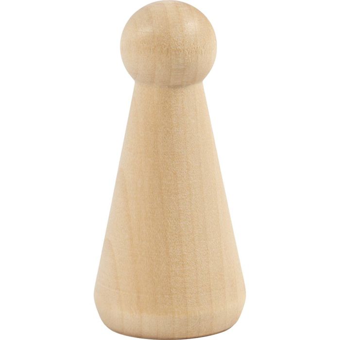 Wooden Figure Body, Cone shape, H: 8 cm, 3 pc/ 1 pack